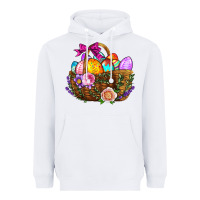 White Easter Eggs Hamper Heavyweight Hoodie - BundleAndBundleShop