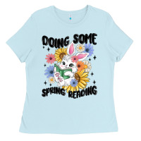 Baby Blue doing some spring reading Ladies Tee - MaliasSmallBusiness