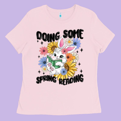 Doing Some Spring Reading Ladies Tee Designed By Maliassmallbusiness