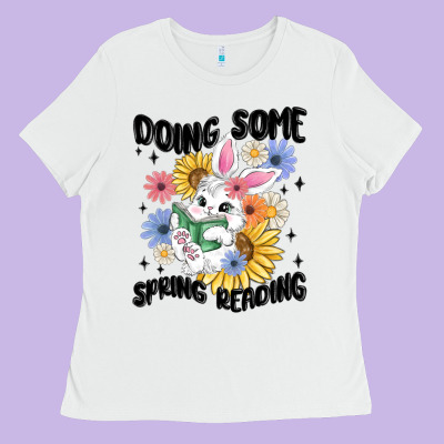 Doing Some Spring Reading Ladies Tee Designed By Maliassmallbusiness