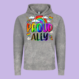 Proud Ally Vintage Hoodie Designed By Lillyallendesigns