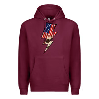 Burgundy Lightning Bolt Premium Hoodie - JahusDesignShop