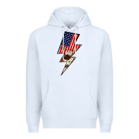 White Lightning Bolt Premium Hoodie - JahusDesignShop