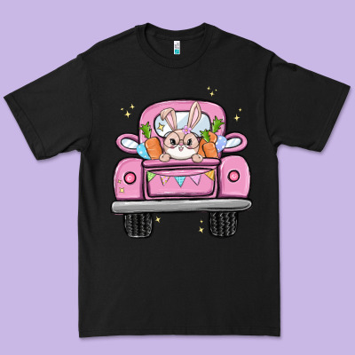 Easter Bunny And Truck Premium Tee Designed By Maliassmallbusiness