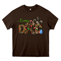 Chocolate Brown Christmas Army Dad Heavy Core Tee - NancyCooperArtShop