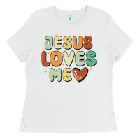 White jesus loves me Ladies Tee - MaliasSmallBusiness