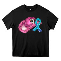 Black cowboy hat and cancer ribbon Heavy Core Tee - AdoDesignShop