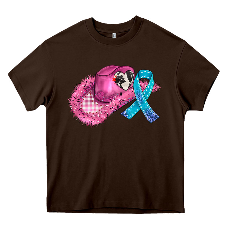 Cowboy Hat And Cancer Ribbon Heavy Core Tee by AdoDesignShop | Teevron