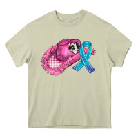 Mossy cowboy hat and cancer ribbon Heavy Core Tee - AdoDesignShop