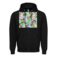 Black Easter bunny and egg Zipper Hoodie - CowGirlArtShop