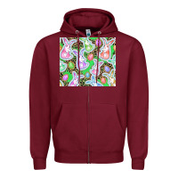 Burgundy Easter bunny and egg Zipper Hoodie - CowGirlArtShop