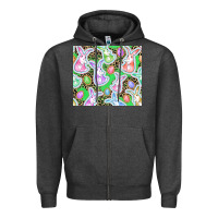 Charcoal Heather Easter bunny and egg Zipper Hoodie - CowGirlArtShop