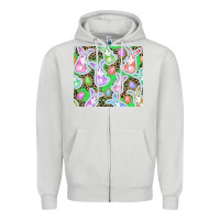 Dove Grey Easter bunny and egg Zipper Hoodie - CowGirlArtShop
