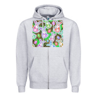 Heather Grey Easter bunny and egg Zipper Hoodie - CowGirlArtShop
