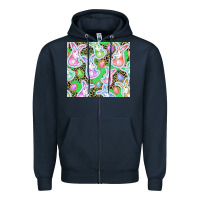 Navy Easter bunny and egg Zipper Hoodie - CowGirlArtShop