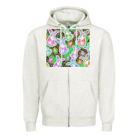 Oatmeal Heather Easter bunny and egg Zipper Hoodie - CowGirlArtShop
