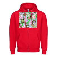 Red Easter bunny and egg Zipper Hoodie - CowGirlArtShop