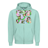 Seafoam Easter bunny and egg Zipper Hoodie - CowGirlArtShop