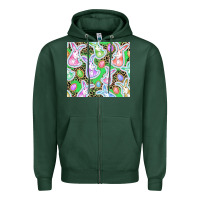 Sports Green Easter bunny and egg Zipper Hoodie - CowGirlArtShop