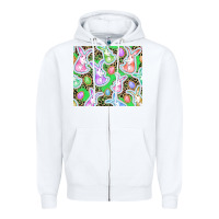 White Easter bunny and egg Zipper Hoodie - CowGirlArtShop