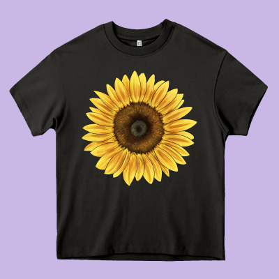 Giganteus Sunflower Heavy Core Tee Designed By Lillyallendesigns