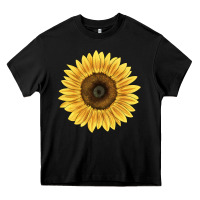 Black giganteus sunflower Heavy Core Tee - LillyAllenDesigns