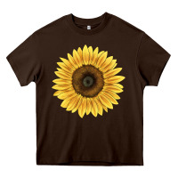 Chocolate Brown giganteus sunflower Heavy Core Tee - LillyAllenDesigns