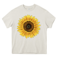 Cream giganteus sunflower Heavy Core Tee - LillyAllenDesigns