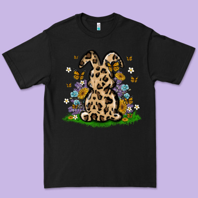 Western Floral Bunny Premium Tee Designed By Maliassmallbusiness