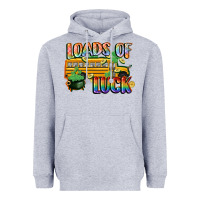 Heather Grey Loads of luck with school bus St. Patrick's Day Heavyweight Hoodie - FaDigitalArtStudio