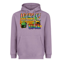 Lavender Loads of luck with school bus St. Patrick's Day Heavyweight Hoodie - FaDigitalArtStudio