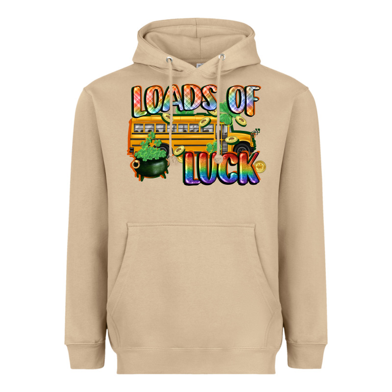 Loads Of Luck With School Bus St. Patrick's Day Heavyweight Hoodie by FaDigitalArtStudio | Teevron