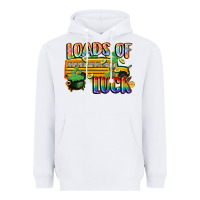 White Loads of luck with school bus St. Patrick's Day Heavyweight Hoodie - FaDigitalArtStudio