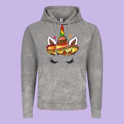 Unicorn And Sombrero Vintage Hoodie Designed By Lillyallendesigns