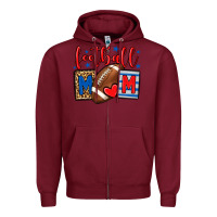 Burgundy Football mom red and blue team color mother's day Zipper Hoodie - HowdyJamesFarm
