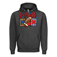 Football Mom Red And Blue Team Color Mother's Day Zipper Hoodie | Teevron