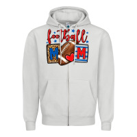 Dove Grey Football mom red and blue team color mother's day Zipper Hoodie - HowdyJamesFarm