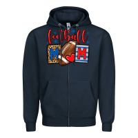 Navy Football mom red and blue team color mother's day Zipper Hoodie - HowdyJamesFarm