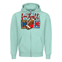 Seafoam Football mom red and blue team color mother's day Zipper Hoodie - HowdyJamesFarm