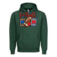 Sports Green Football mom red and blue team color mother's day Zipper Hoodie - HowdyJamesFarm