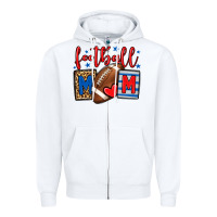 White Football mom red and blue team color mother's day Zipper Hoodie - HowdyJamesFarm