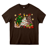 Chocolate Brown Cake Christmas trees Heavy Core Tee - NancyCooperArtShop