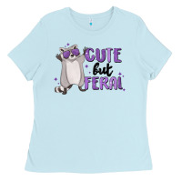 Baby Blue cute but feral Ladies Tee - MaliasSmallBusiness