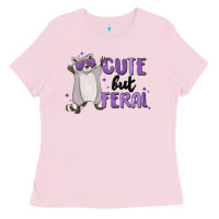 Bubblegum Pink cute but feral Ladies Tee - MaliasSmallBusiness