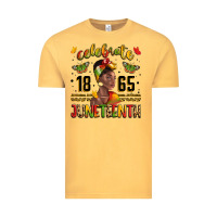 Vintage Mustard celebrate 1865 juneteenth with black woman Vintage Tee - LillyAllenDesigns