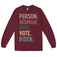 Burgundy Person Woman Man Vote Biden Long Sleeve Tee - Bettercallsaul