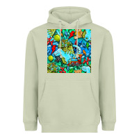 Matcha boy child coffee cup and teddy bear with thunderbolts and camouflage s Heavyweight Hoodie - BundleAndBundleShop