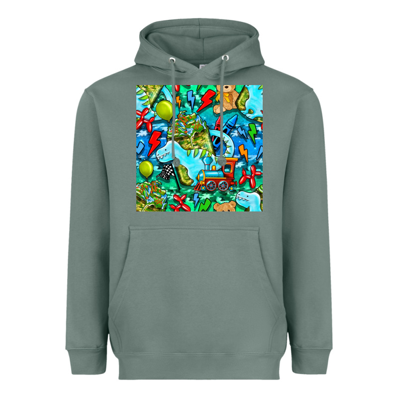 Boy Child Coffee Cup And Teddy Bear With Thunderbolts And Camouflage S Heavyweight Hoodie by BundleAndBundleShop | Teevron