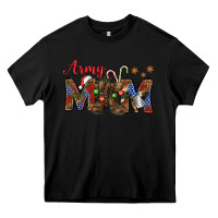 Black Christmas Army Mom Heavy Core Tee - NancyCooperArtShop