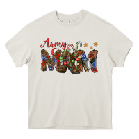 Cream Christmas Army Mom Heavy Core Tee - NancyCooperArtShop